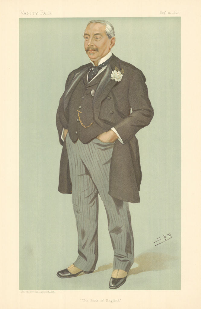 VANITY FAIR SPY CARTOON Albert Sandeman 'The Bank of England' Governor/Wine 1895